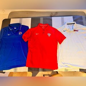 3 Nike Dry Fit SMU Polo Shirts size Large